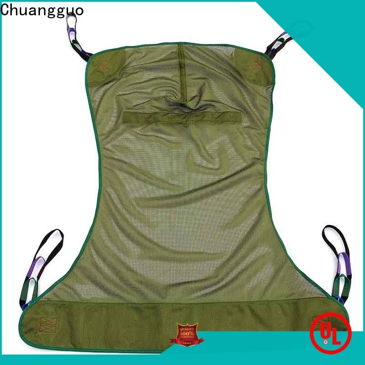 Custom full body sling with head support leg shipped to business for toilet