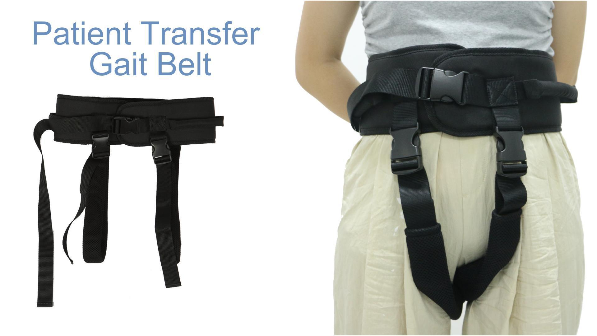 Patient transfer belt with leg straps